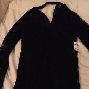 Charlotte Ruse black lace dress.